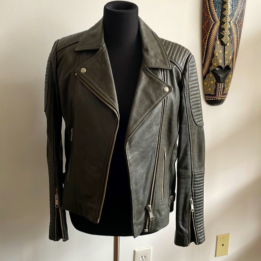 Whistles Leather Moto  Jacket